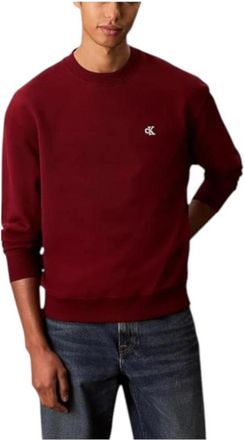 Calvin Klein Monogram Logo Sweatshirt - Heren - Sweatshirts - Rood - S - Katoen - Hoodies & sweatvesten