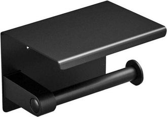 OEM Soporte Adhesivo Para Papel Higi&eacute;nico - Soporte Para Tel&eacute;fono M&oacute;vil - Acero Inoxidable 304 - Montaje En Pared - Negro
