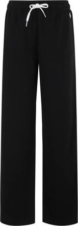 Polo Ralph Lauren Zwarte Sweatpant met Geborduurd Logo - Dames - Straight fit broeken - Zwart - XS - Broeken