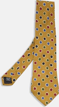 HUGO BOSS Boss By Hugo Boss Yellow Dotted Silk Traditional Tie