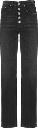 Dondup Jacklyn Wide-leg Jeans - Dames - Regular Fit Jeans - Zwart - W24 - Katoen - Jeans
