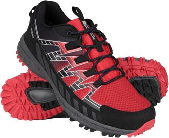 Mountain Warehouse Enhance Mens Waterproof Trail Running Shoes - Breathable, Soft, Comfortable & Durable Sneakers - for Spring Summer, Walking & Outdoors Active Red Adul