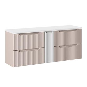 Petits Meubles Mueble bajo lavabo 140cm 4 cajones paneles de melamina y mdf cachemira