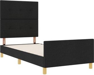 vidaXL Estructura De Cama Con Cabecera Negro 80 X 200 Cm Tela Vidaxl