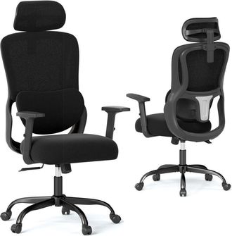 Costway Ergonomic Office Chair Gaming Desk Chair Reclining Swivel Armchair Adjustable Executive Black