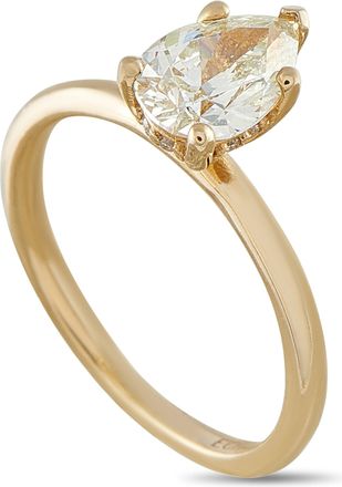 Luxury Bazaar 14K Yellow Gold 1.12ct Diamond Solitaire Engagement Ring MF14-080526