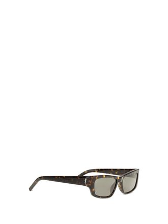 Saint Laurent Womens Tortoiseshell Sunglasses With Side Logo Havana Grey Acetate; Nylon