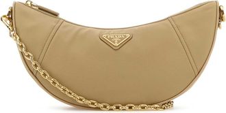 Prada Beige Re Nylon Prada Demi Lune Shoulder Bag