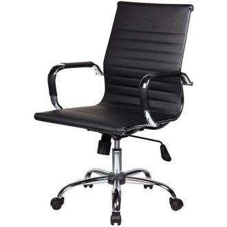 Dmora Dmora - Silla De Oficina Disrae, Sill&oacute;n Ejecutivo Con Reposabrazos, Silla De Oficina Ergon&oacute;mica, Negro, 63x54h106/116 Cm