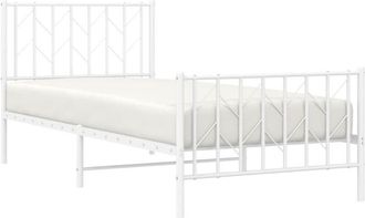 vidaXL Estructura cama sin colchón con estribo metal blanco 90x200 cm Vidaxl