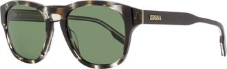 Ermenegildo Zegna Mens Keyhole Sunglasses EZ0221 50N Gray Havana 52mm