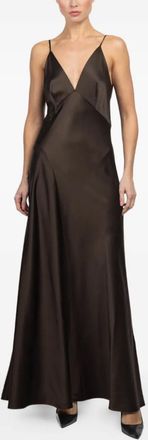 külson Grace maxi-jurk met V-hals - Bruin