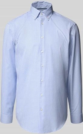 Jake*s Regular Fit Business-Hemd mit Button-Down-Kragen in Bleu, Größe 39/40