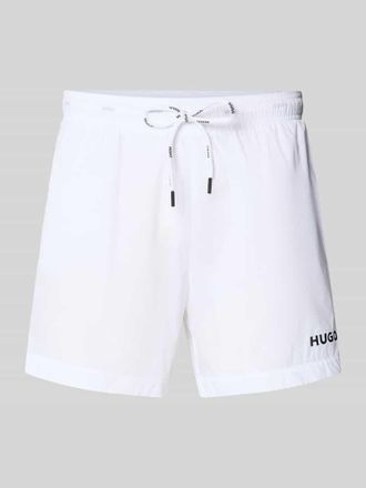 HUGO BOSS Badeshorts mit Label-Print Modell HAITI in Weiss, Gr&ouml;&szlig;e XXL