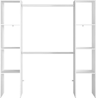 Concept Usine Vestidor blanco 6 estantes + 2 armarios funcionales
