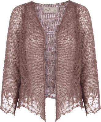 Cortana Open Knit Jacket - Dames - Vesten - Paars - S - Kasjmier - Truien & Vesten