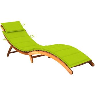 vidaXL vidaXL Lettino Prendisole da Giardino con Cuscino Massello di Acacia
