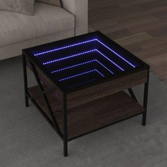vidaXL Tavolino da Salotto con led Infinity Rovere Marrone 50x50x38 cm - Vidaxl