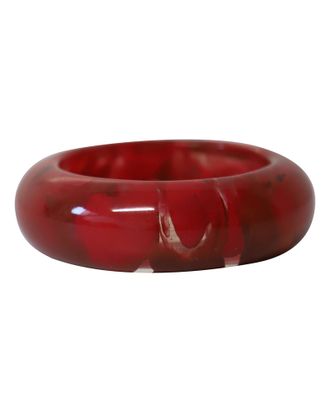 Lanvin Pre-owned Womens Marble Resign Bangle Bracelet in Red and Black Plastic - Multicolour - One Size