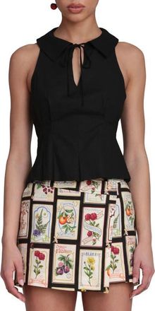Avec Les Filles Tie Front Sleeveless Top in Black at Nordstrom, Size X-Large