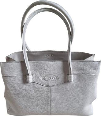 Tod's Off White Mocassino Leather Bag