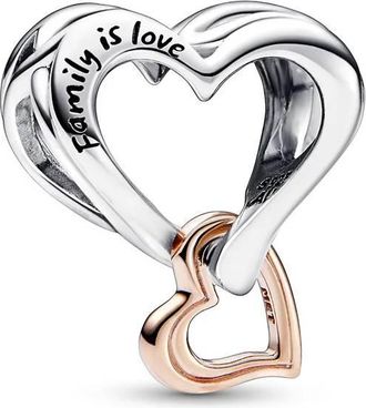 Pandora Two-tone Openwork Infinity Heart Charm