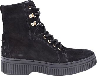 Tod's Tods Lace-Up Combat Leather Boot