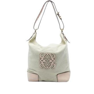 Loewe Pre-owned Canvas Shoulder Bag - Dames - Pre-owned - Beige - Maat: ONE Size Leer