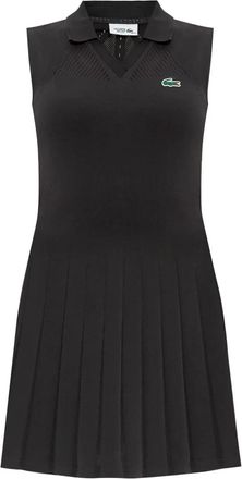 Lacoste pleated dress - women - Polyamide/Elastane - XL/XXL - Black