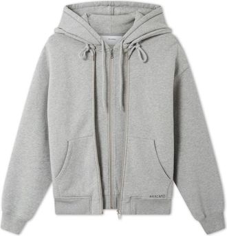 Axel Arigato Trey M&eacute;lange Hoodie - Heren - Vesten met rits - Grijs - M - Katoen - Hoodies & sweatvesten
