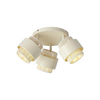 QAZQA Qazqa Foco De Techo Moderno Beige De 3 Luces Con Cabezales