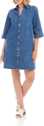 Karen Kane Flare Sleeve Denim Shirtdress in Chambray at Nordstrom, Size X-Small P