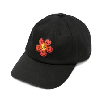 Kenzo Futura 2000 Geborduurde Katoenen Pet - Heren - Petten - Zwart - ONE Size - Katoen - Accessoires