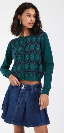 Tommy Jeans Minigonna in denim a pieghe blu lavaggio medio