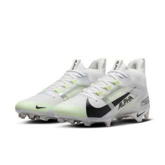 Nike Alpha Menace 4 Elite FD7036-100 Mens White Black Football Cleats GBNC1515