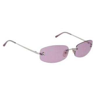 Chanel Pre-owned Accessories, female, Pink, Size: ONE SIZE Pre-owned Metal Sunglasses