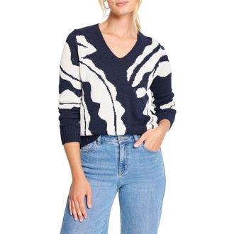 Nic+Zoe Shadow Reef Sweater in Indigo Multi at Nordstrom Rack, Size X-Small
