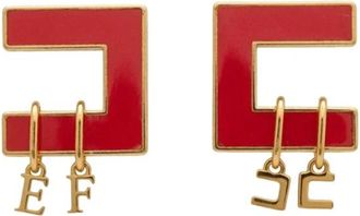 Elisabetta Franchi Or 34K66E2 Oorbellen - Dames - Oorbellen - Rood - ONE Size - Accessoires