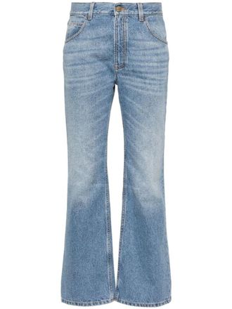 Chlo&eacute; Light Blue Flared Denim Cropped Jeans