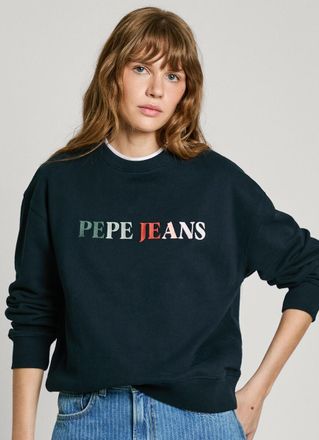 Pepe Jeans London Sweater met ronde hals en logo