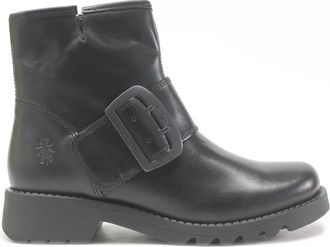 FLY London RILY991FLY Rug Leather Womens Zip Up Boots - Black - Size:UK 6