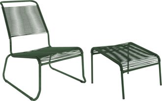Schubiger M&ouml;bel Spaghetti-Kufen-Lounger-Hochlehner + Hocker S&auml;ntis