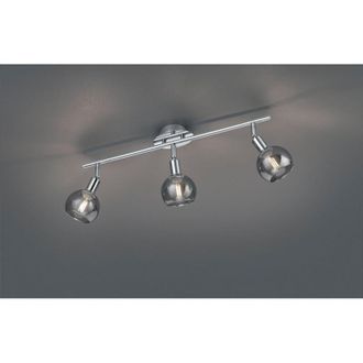 Reality Foco De Techo Brest Cromo 3 Vidrios Ahumados Trio Lighting