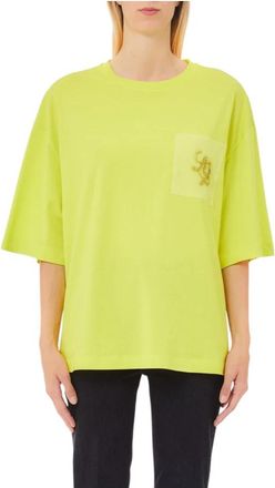 Liu Jo Cotton T-shirt - Dames - T-shirts - Geel - XL - Katoen - Tops