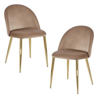 Regalos Miguel Packs Sillas Comedor - Pack 2 Sillas Vint Terciopelo Golden - Champ&aacute;n