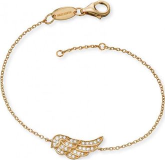 Engelsrufer Womens ERB-LILWING-ZI-G Ladies Wing Bracelet - Gold - One Size