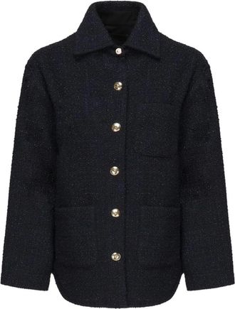 Pinko Blauwe Sterrenmotief Jas Ruime Pasvorm - Dames - Zomerjassen - Blauw - L - Katoen - Jassen