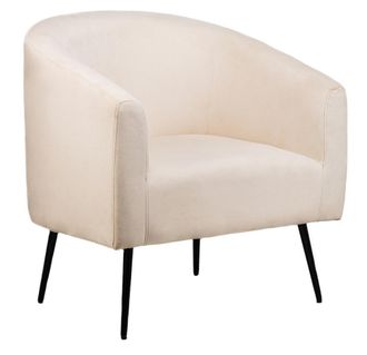 Nordlys Sill&oacute;n escandinavo 1 plaza en terciopelo con patas de acero beige