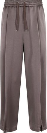 Herno Pleated Drawstring Broeken - Dames - Wijde Broeken - Bruin - S - Broeken