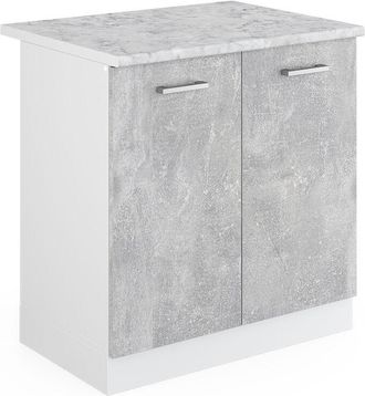 Vicco Mobile lavello cucina R-Line, Calcestruzzo, 80 cm, pl Marmo